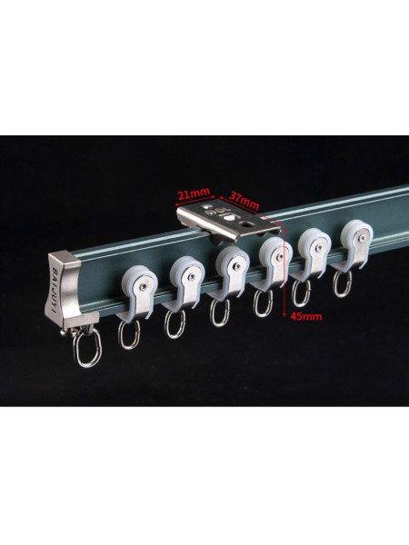 CHR38 Ivory Blue Bendable Single Double Curtain Tracks Ceiling/Wall Mount For Bay Window