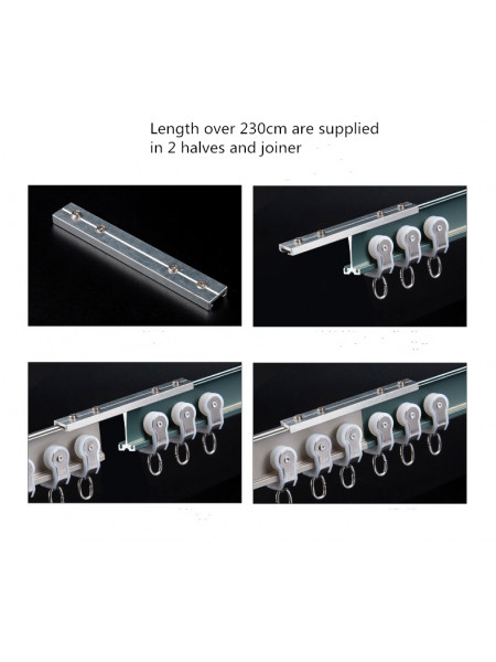 CHR38 Ivory Blue Bendable Single Double Curtain Tracks Ceiling/Wall Mount For Bay Window