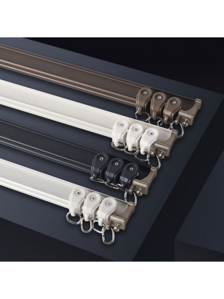 CHR39 Bendable Ivory Silver Blue Champagne Curtain Tracks Ceiling/Wall Mount For Bay Window