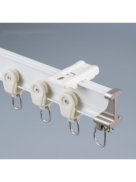 CHR39 Bendable Ivory Silver Blue Champagne Curtain Tracks Ceiling/Wall Mount For Bay Window(Color: Ivory)