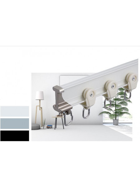 CHR39 Bendable Ivory Silver Blue Champagne Curtain Tracks Ceiling/Wall Mount For Bay Window