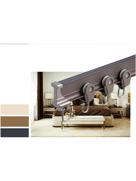 CHR39 Bendable Ivory Silver Blue Champagne Curtain Tracks Ceiling/Wall Mount For Bay Window