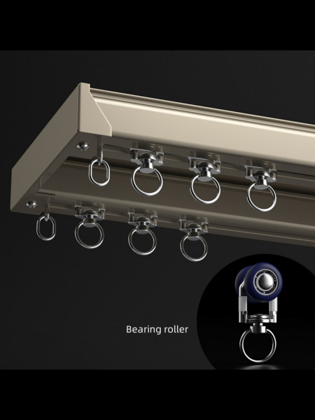 CHR4110 White/Balck/Champagne Thick Aluminum Alloy Double Curtain Tracks(Color: Champagne)