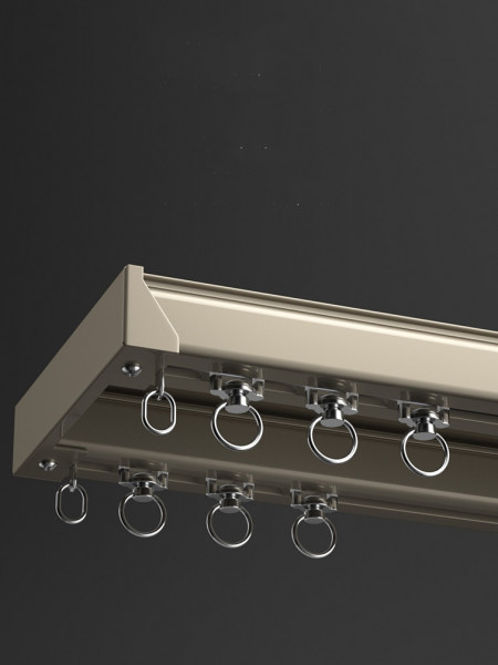 CHR4110 White/Balck/Champagne Thick Aluminum Alloy Double Curtain Tracks