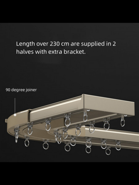 CHR4110 White/Balck/Champagne Thick Aluminum Alloy Double Curtain Tracks