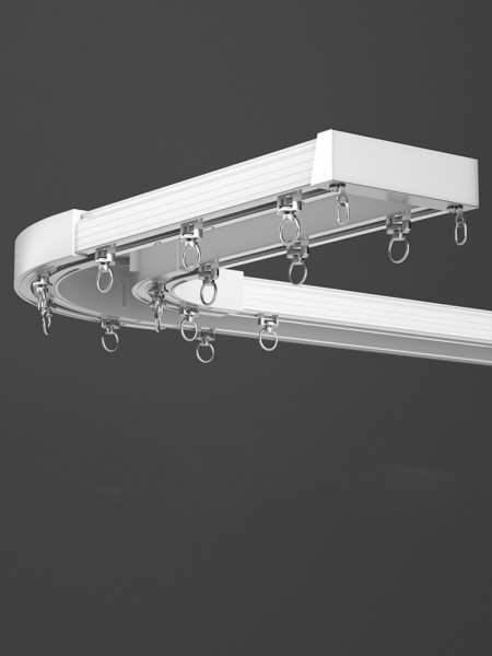 CHR41 Ceiling/Wall Mounted Thick Aluminum Alloy Double Curtain Tracks 