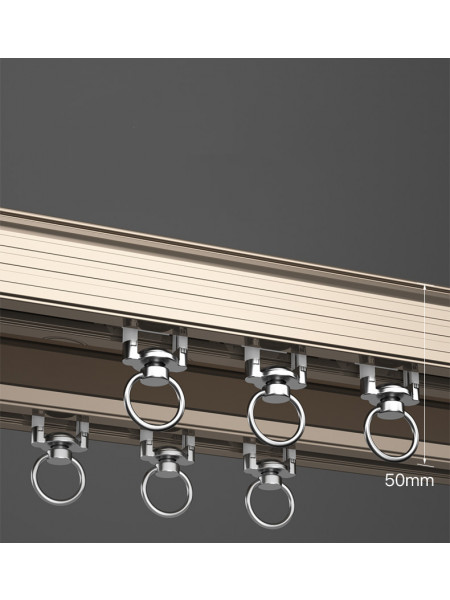 CHR41 Ceiling/Wall Mounted Thick Aluminum Alloy Double Curtain Tracks 