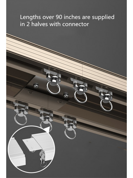 CHR41 Ceiling/Wall Mounted Thick Aluminum Alloy Double Curtain Tracks 