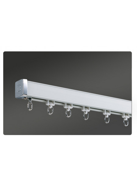 CHR44 Big Wood Grain Curtain Tracks Ceiling/Wall Mount(Color: Ivory)