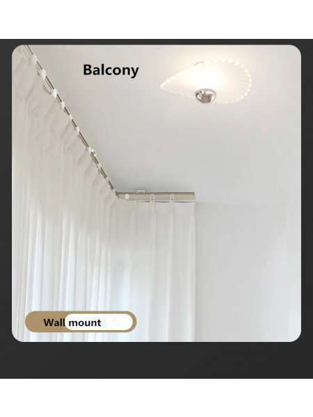 CHR45 Bendable Ivory and Champagne Curtain Tracks Ceiling/Wall Mount For Bay Windows/Corner Windows