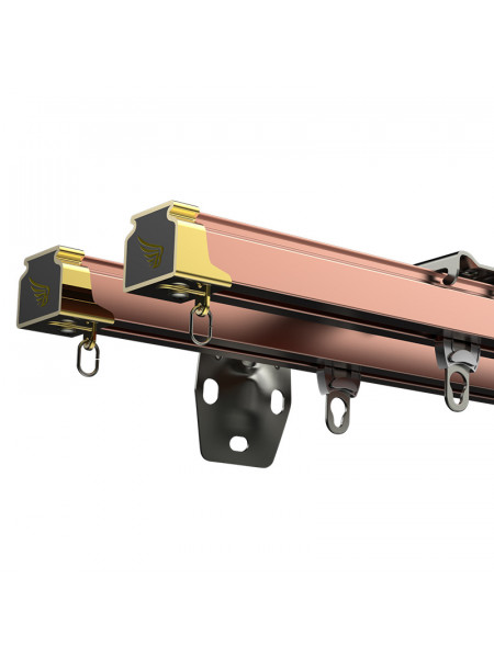 CHR49 Heavy-Duty Ivory Black Rose Gold Single/Double Curtain Tracks Ceiling/Wall Mounts For Living Room