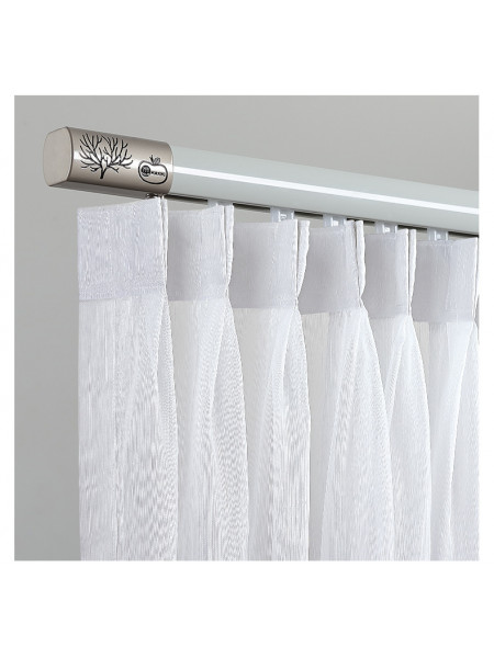 CHR55 White Silver Black Aluminum alloy Curtain Rod Set With Rollers For living room