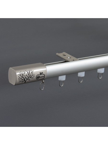 CHR55 White Silver Black Aluminum alloy Curtain Rod Set With Rollers For living room(Color: Silver)