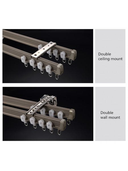 CHR60 Bendable Ivory Champagne Rose Gold Curtain Tracks Ceiling/Wall Mount For Bay Window/corner window