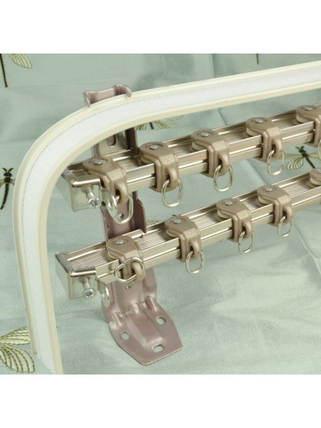 CHR6424 Bendable Triple Curtain Track Set with Valance Track (Color: Rose Gold)