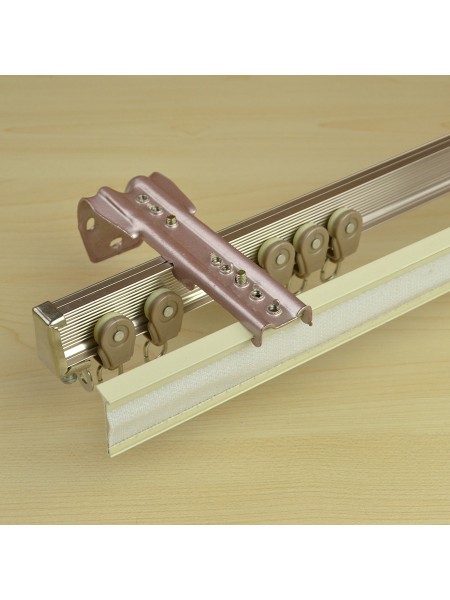 CHR6425 Bendable Ceiling & Wall Mount Custom Bay Window Double Curtain Track with Valance Track