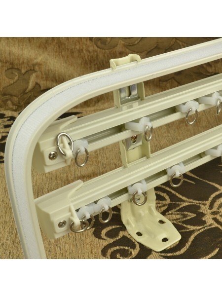 CHR6524 Triple Curtain Track Set with Valance Track (Color: Ivory)