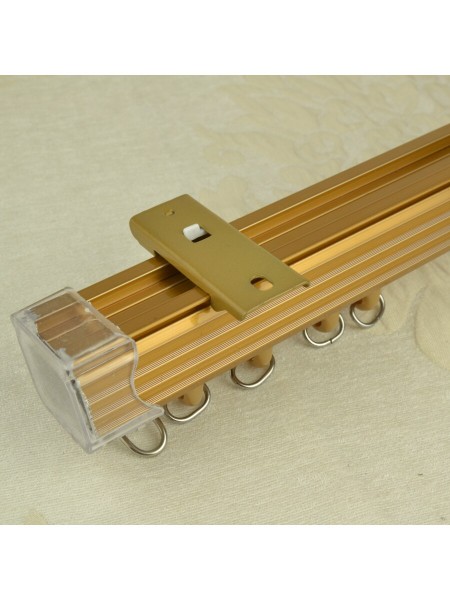 CHR6620 Aluminum Alloy Single Curtain Track Set (Color: Light Gold)