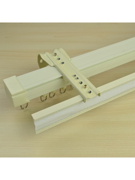 CHR7025 Custom Ceiling & Wall Mount Double Curtain Track Set with Valance Track