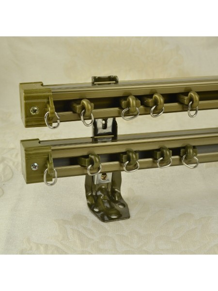 QYR7022 Aluminum Alloy Double Curtain Track Set (Color: Light Champange)