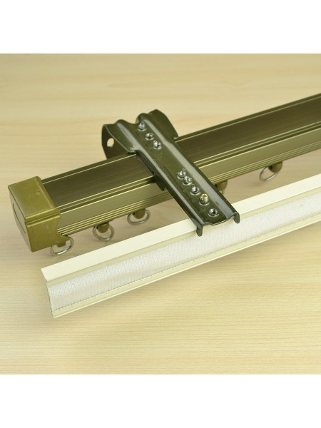 CHR7025 Custom Ceiling & Wall Mount Double Curtain Track Set with Valance Track