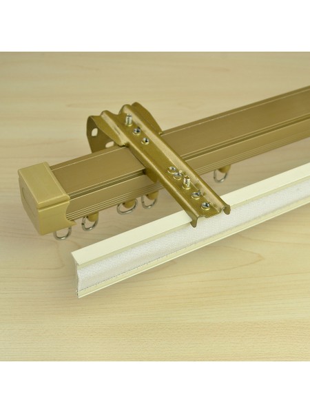 CHR7025 Custom Ceiling & Wall Mount Double Curtain Track Set with Valance Track
