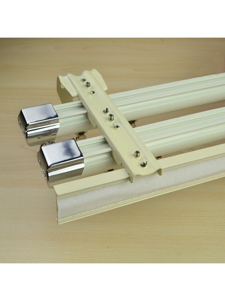 CHR7424 Ceiling & Wall Mount Triple Curtain Track Set with Valance Track