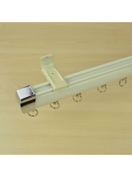 CHR7520 Ceiling & Wall Mount Custom Single Curtain Track Wall Mount (Color: Ivory)
