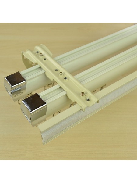 CHR7524 Triple Curtain Track Set with Valance Track Wall Mount (Color: Ivory)