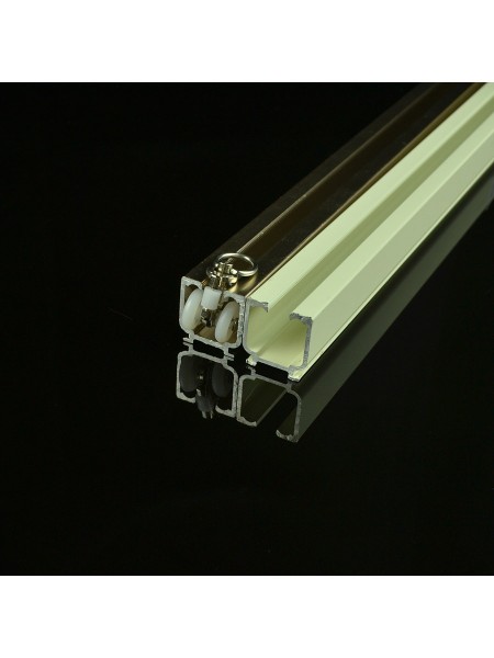 CHR7820 Ivory and Rose Gold Ceiling Mounted or Wall Mounted Single Curtain Tracks Cross Section