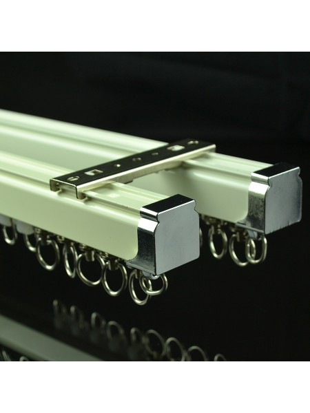 CHR7822 Ivory Ceiling Mounted or Wall Mounted Double Curtain Tracks and Rails Ceiling Mount