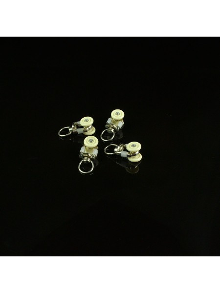 CHR7922 Ivory Ceiling Mounted or Wall Mounted Double Curtain Tracks and Rails Metal Rollers