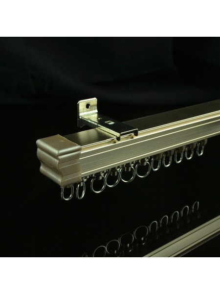 CHR7920 Ivory and Rose Gold Ceiling Mounted or Wall Mounted Single Curtain Tracks (Color: Rose Gold)
