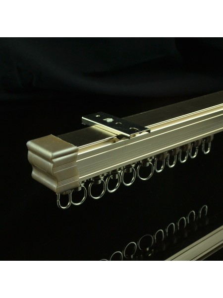 CHR7920 Ivory and Rose Gold Ceiling Mounted or Wall Mounted Single Curtain Tracks