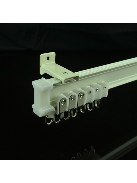 CHR8420 Bendable Single Curtain Tracks Ceiling Mount/Wall Mount For Bay Window Ivory Wall Mount (Color: Ivory)