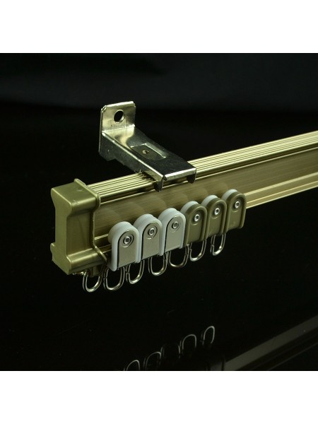CHR8420 Bendable Single Curtain Tracks Ceiling Mount/Wall Mount For Bay Window Light Champagne Wall Mount