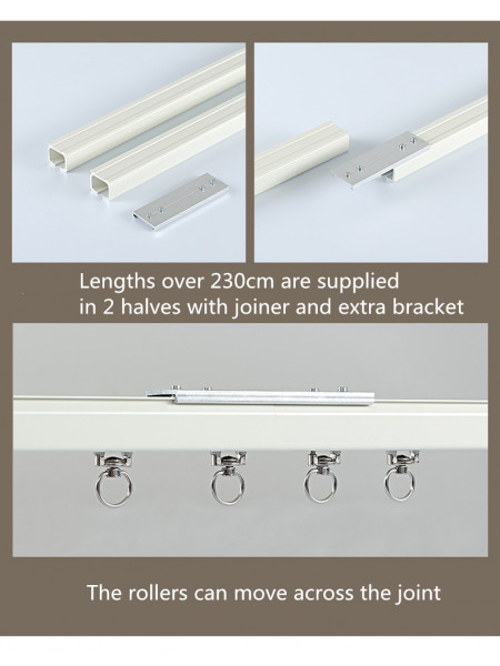 CHR88 Super Thick Big Ivory Black Champagne Curtain Tracks Ceiling/Wall Mount For High Window