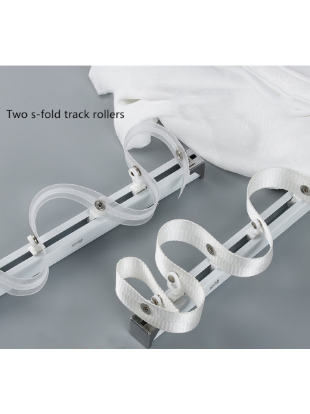 CHRY24 White Button S Fold/Wave Fold Curtain Tracks For Living Room