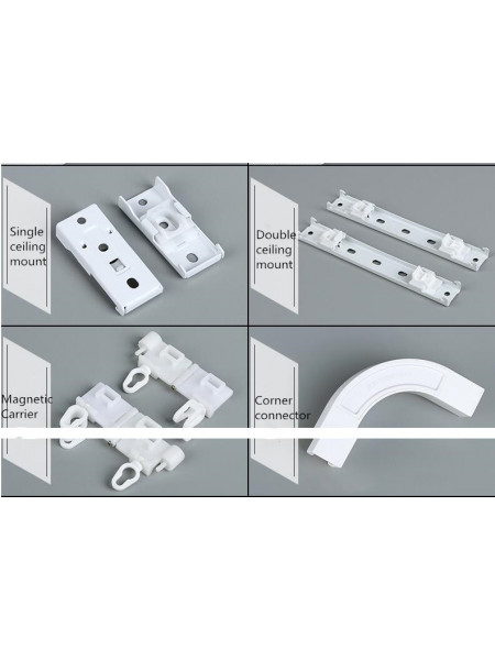 CHRY24 White Button S Fold/Wave Fold Curtain Tracks For Living Room