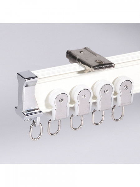 White Rose Gold Heavy Duty Curved Curtain Track For Bay Windows(Color: White)