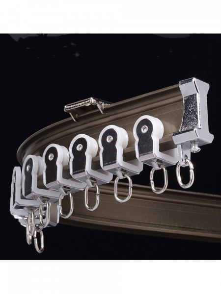 White Rose Gold Heavy Duty Curved Curtain Track For Bay Windows