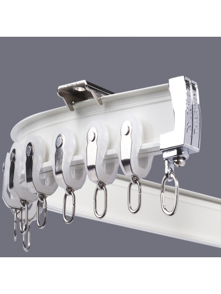 CHRY33 Ceiling/Wall Heavy-Duty Aluminium Bay Window Curtain Tracks(Color: White)