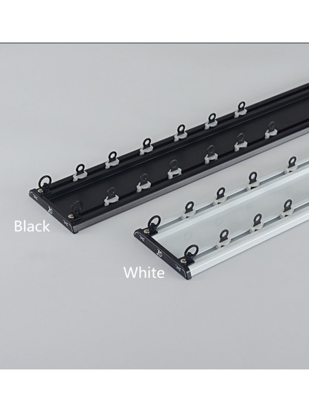 CHRY36 White/Black Concealed Aluminium Ceiling Double Curtain Tracks