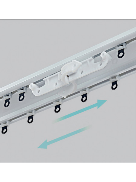 CHRY36 White/Black Concealed Aluminium Ceiling Double Curtain Tracks
