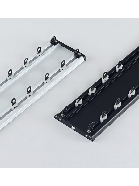 CHRY36 White/Black Concealed Aluminium Ceiling Double Curtain Tracks