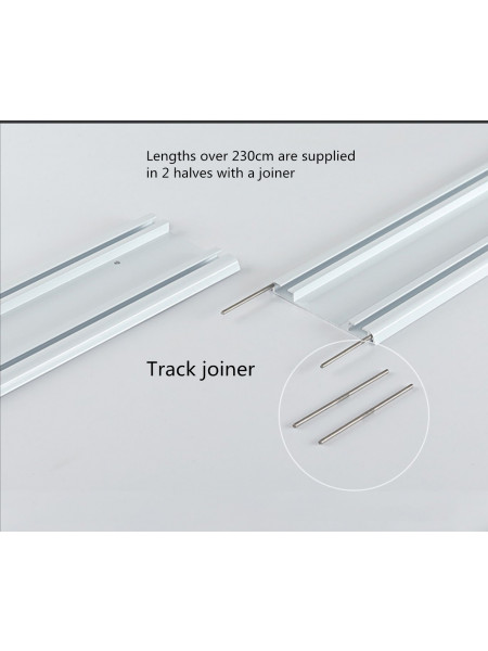CHRY36 White/Black Concealed Aluminium Ceiling Double Curtain Tracks