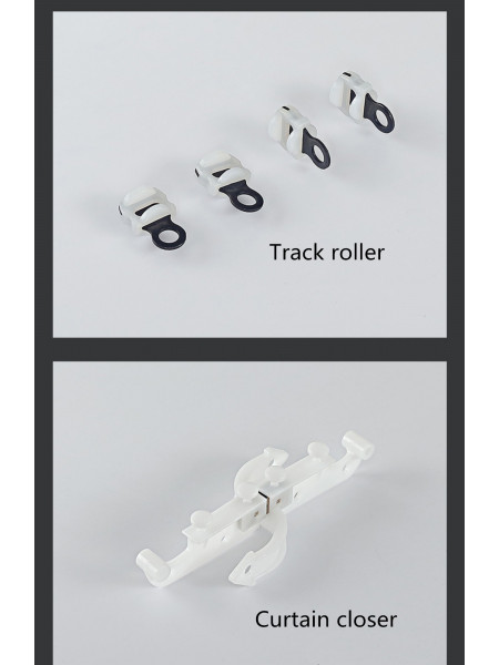 CHRY36 White/Black Concealed Aluminium Ceiling Double Curtain Tracks