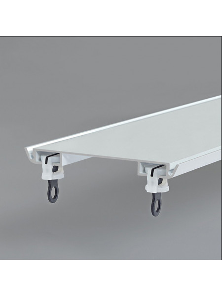 CHRY36 White/Black Concealed Aluminium Ceiling Double Curtain Tracks