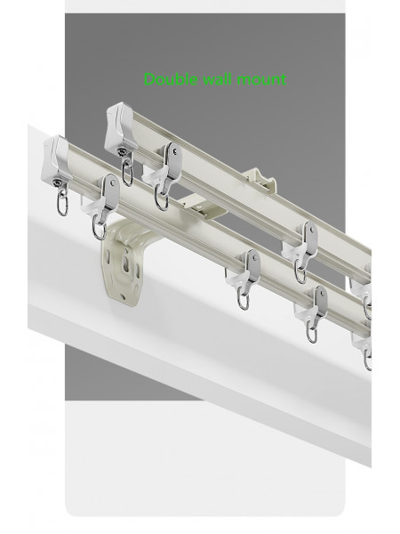 CHRY42 White Black Bendable Metal Curtain Track Ceiling Wall Mounted
