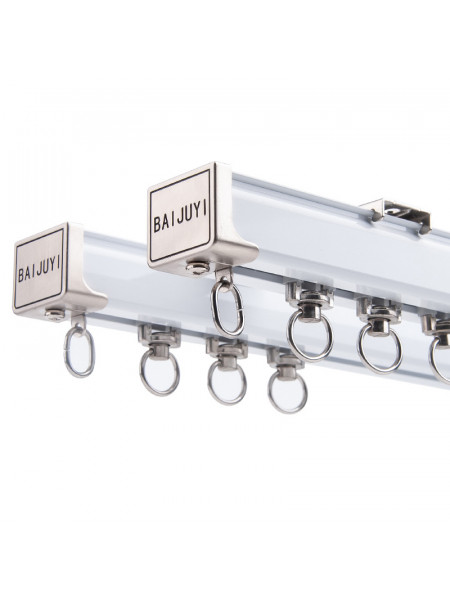 CHRY54 Big White Curtain Tracks Metal Bearing Roller Ceiling/Wall Mount